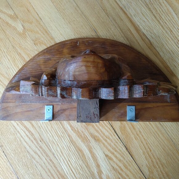 Vintage Cherub Carved Wood Angel Shelf Wall Mounted Altar Chunky Smiling Happy - Picture 7 of 16